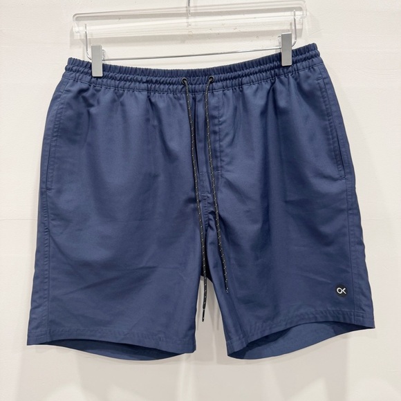 Outerknown Nomadic Volley Drawstring Shorts Navy Blue Athletic Quick Dry Large - Picture 1 of 8